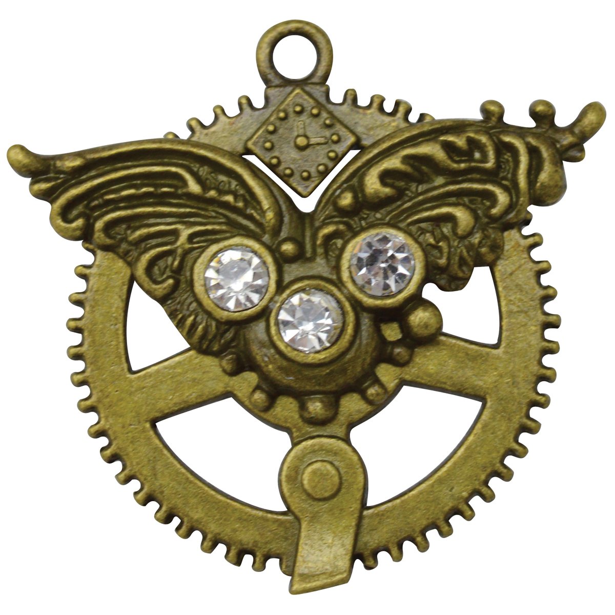 FabScraps Brass Embellishments 5/Pkg-Steampunk Filigree Cog, Transparent
