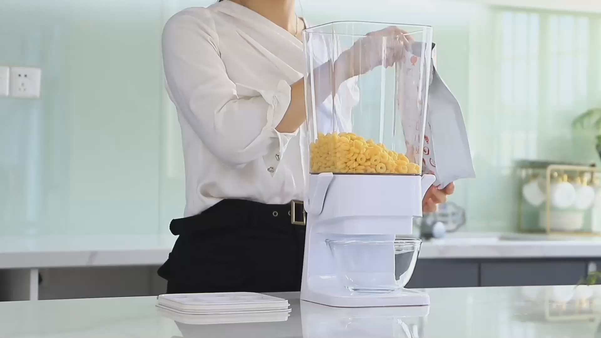 Tokokimo Dispenser Cereali, Porta Cereali da Colazione, 42x16x16.5cm