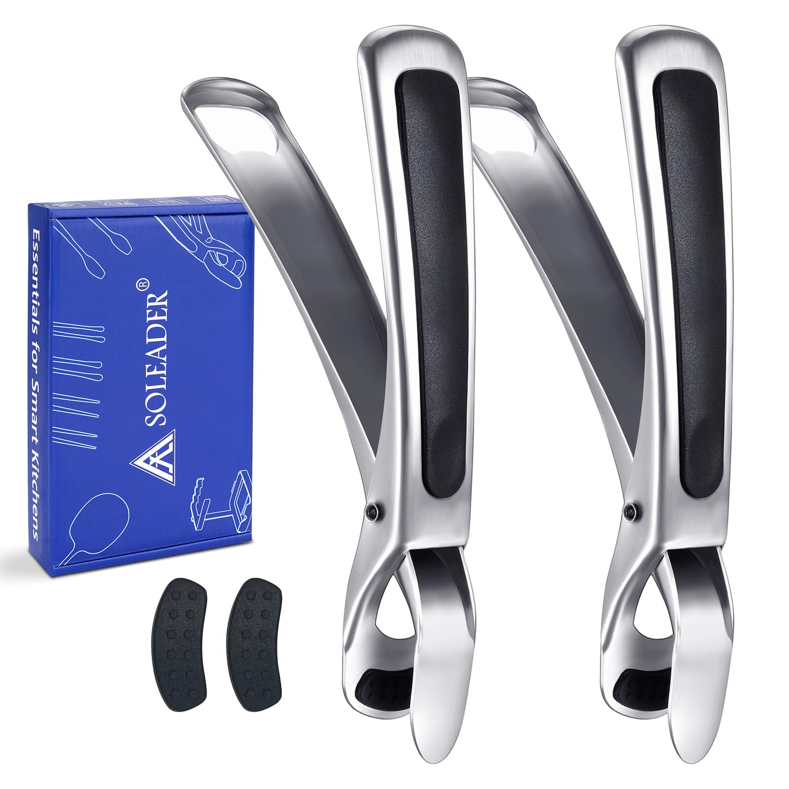 SOLEADER Plate Gripper Compatible With Instant Pot Accessories, Air Fryer Pans Gripper, Hot Plate Bowl Retriever For Egg Custard For Jidangeng, For Microwave Toaster Oven Steamer, Pack of Two