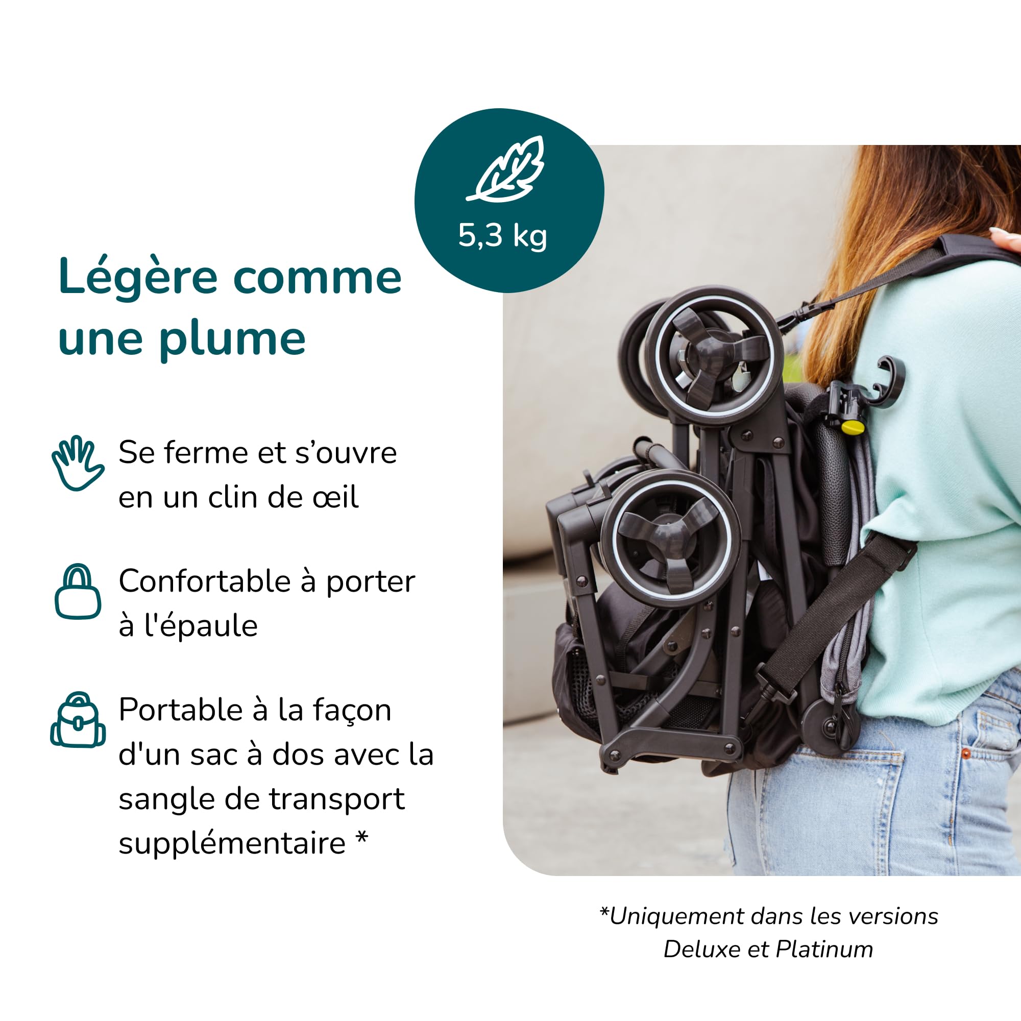 poussette canne compacte 0-36kg Ultra-Légère Zanclem, Super Équipée - pliable compact voyage avec Ceinture 5 Points Et Frein À Pied, poussette avion cabine homologuée