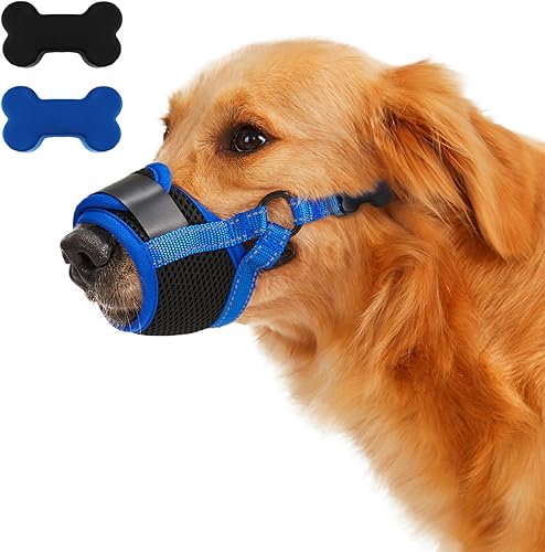 Bozal para perro  Protector bucal de nailon suave antimordidas, bozal bebible para razas medianas y bozal para perros grandes, antimordeduras,