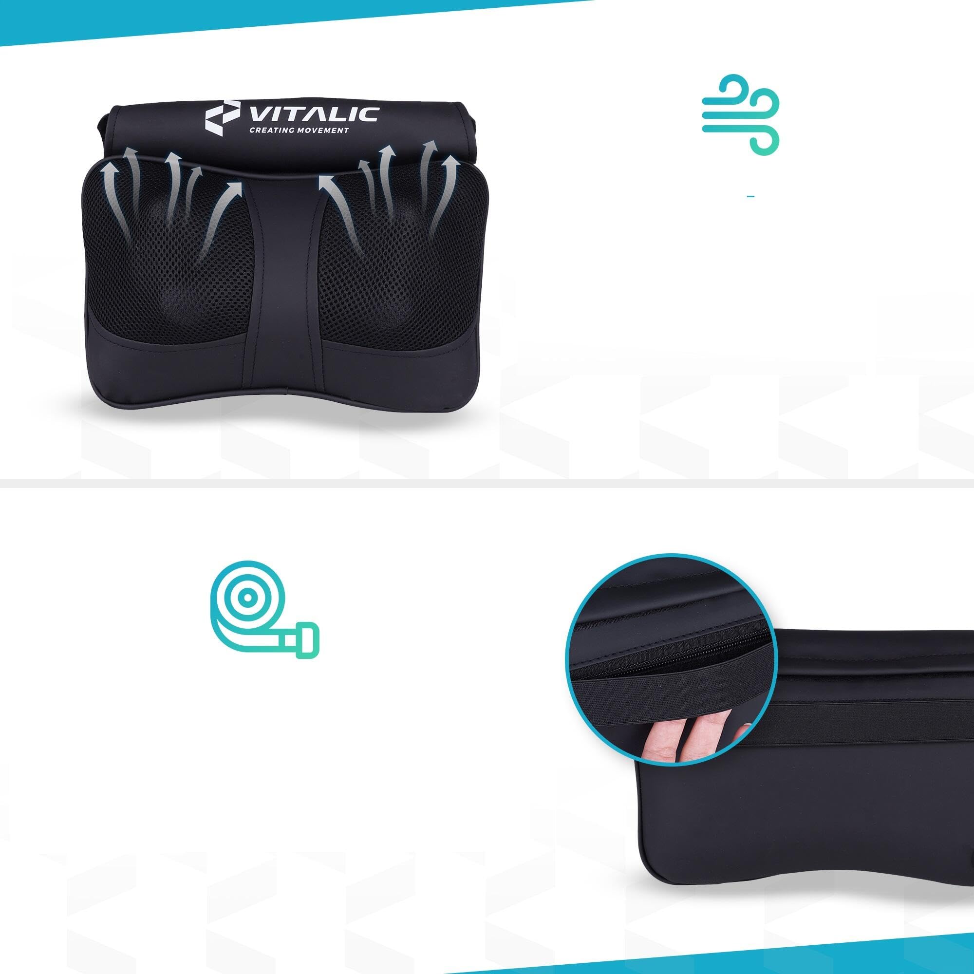 Premium Shiatsu Coussin de massage pour un cou et un dos douloureux - Appareil de massage du cou - Appareils de massage du dos - pillow de massage | Vitalic