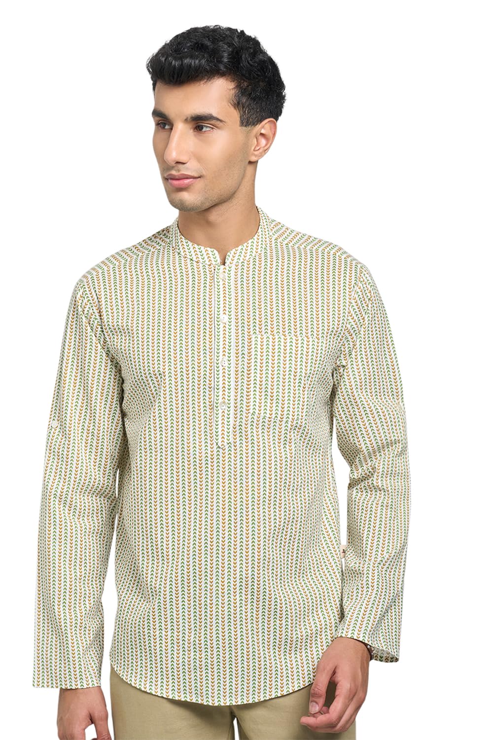 indus route by pantaloons Men's Cotton Striped Regular Kurta-picture-26