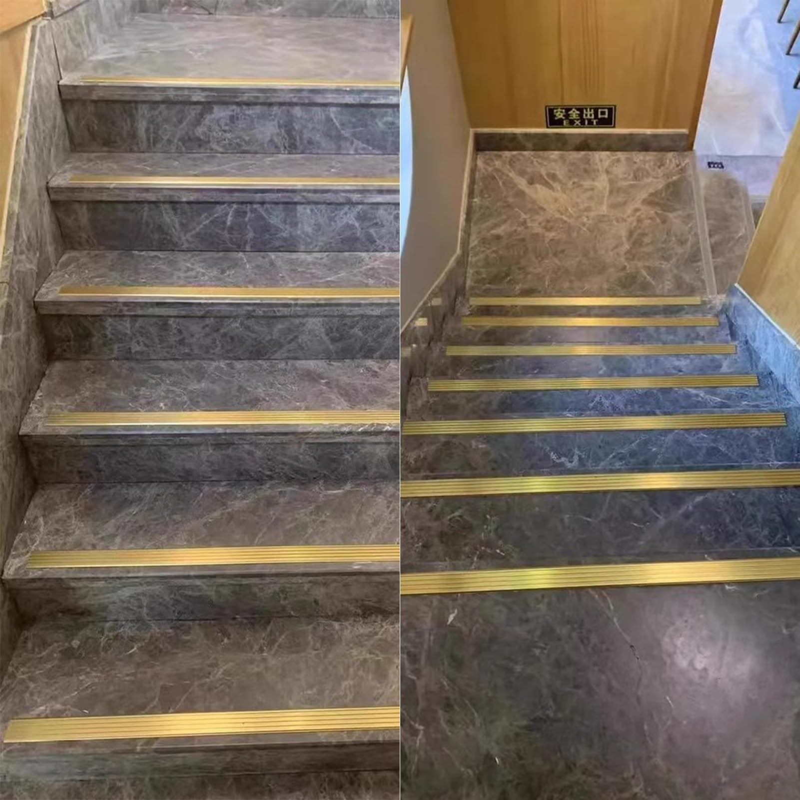 Tiras antideslizantes para peldaños exteriores de 4 cm de ancho, 10 piezas de 1,5 m de largo, color negro para rampas y porche