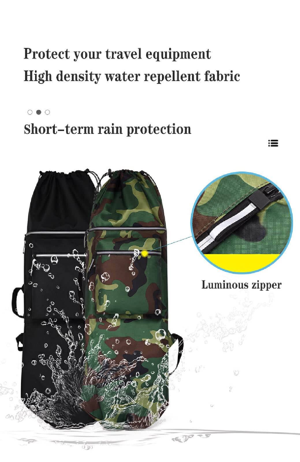 Borsa per skateboard da uomo impermeabile zaino da skateboard borsa con spallacci regolabili custodia portatile per skateboard, penny board, borsa da trasporto longboard