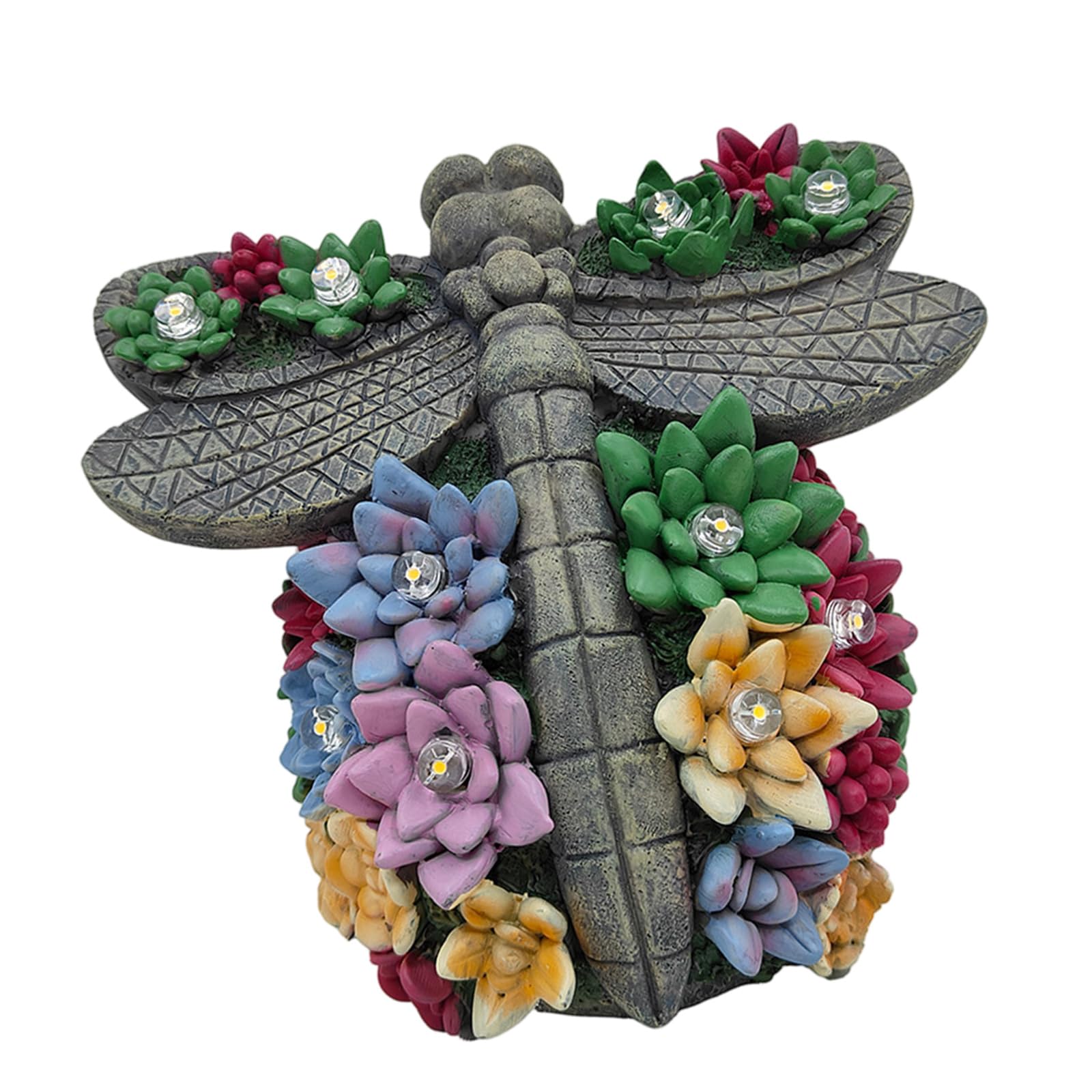 Statue de libellules à énergie solaire avec lampes LED lumineuses pour décoration de jardin