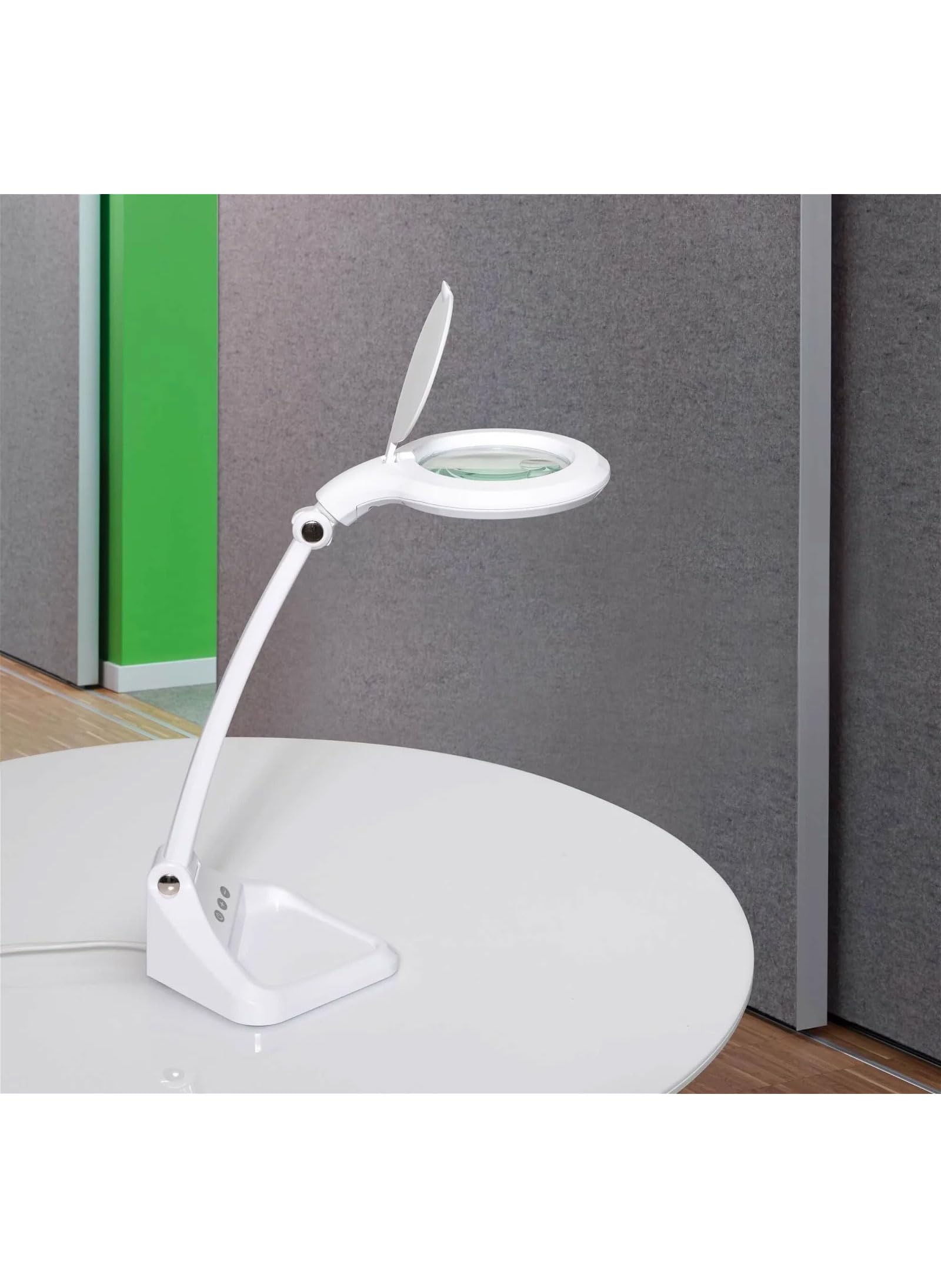 MAUL 8261202 LED Lupenleuchte | ingrandimento preciso, luce regolabile, testa orientabile, base stabile, ideale per lavori di dettaglio