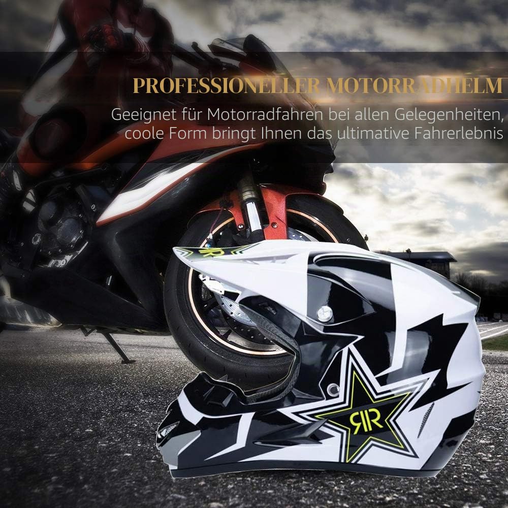 Motocross Helme Downhill Helme Motorrad Crosshelme & Endurohelme Jugend Kinder Offroad Helm Motocross Gear Combo Mask Brillenhandschuhe