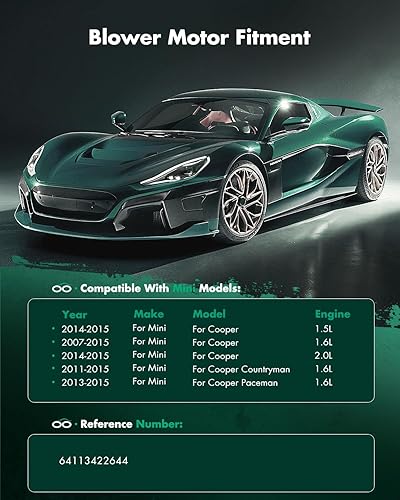 Vista 1612 de SCITOO 700188 Reemplazo del motor del ventilador HVAC con jaula de ventilador para Toyota Tacoma 2005-2015, reemplazo OE - 87103-04043, 87103-04044