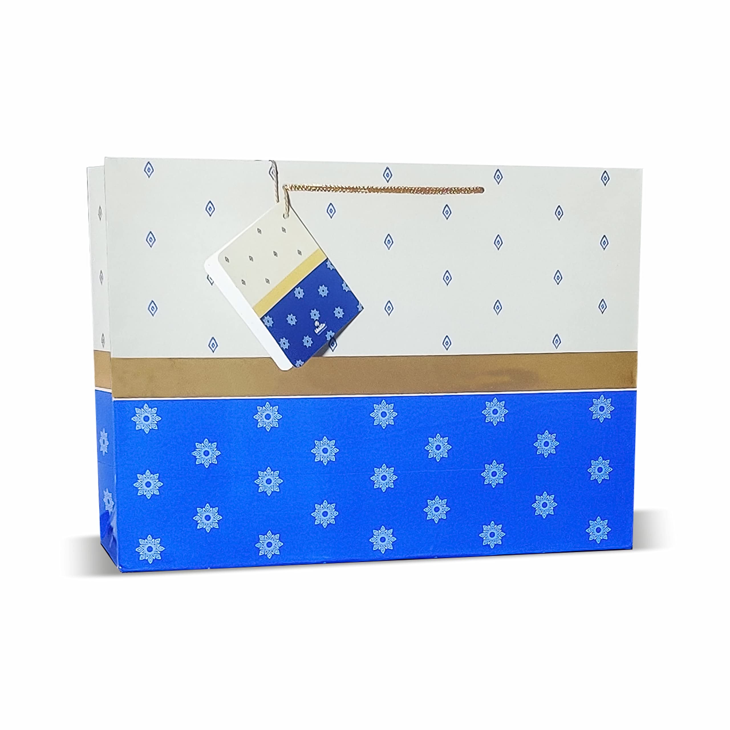 VESTTA -ELEGANCE REDEFINED Gift Paper bag with Golden Border, Large, 14 (L) x 4.5 (B) x 10 (H) Inches, Pack of 10, Gloss Finish, Weddings, Diwali, Birthdays, Christmas with Gift Tag (Blue) (B09DYX3T62) Amazon Price History, Amazon Price Tracker