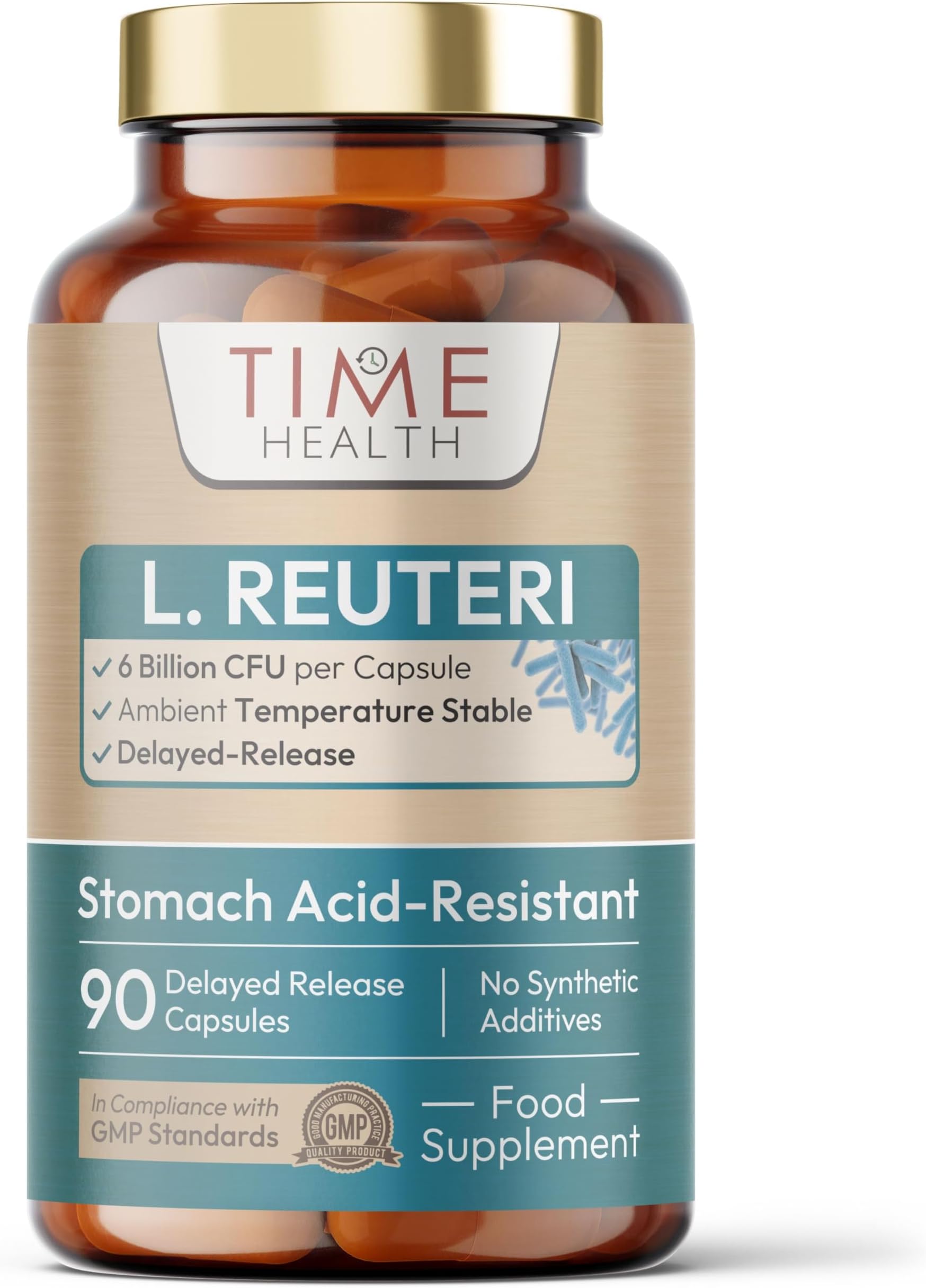 – Lactobacillus Reuteri – 6 Billion CFU – 90 Capsules – Shelf Stable L Reuteri – GMP – UK Made Supplement
