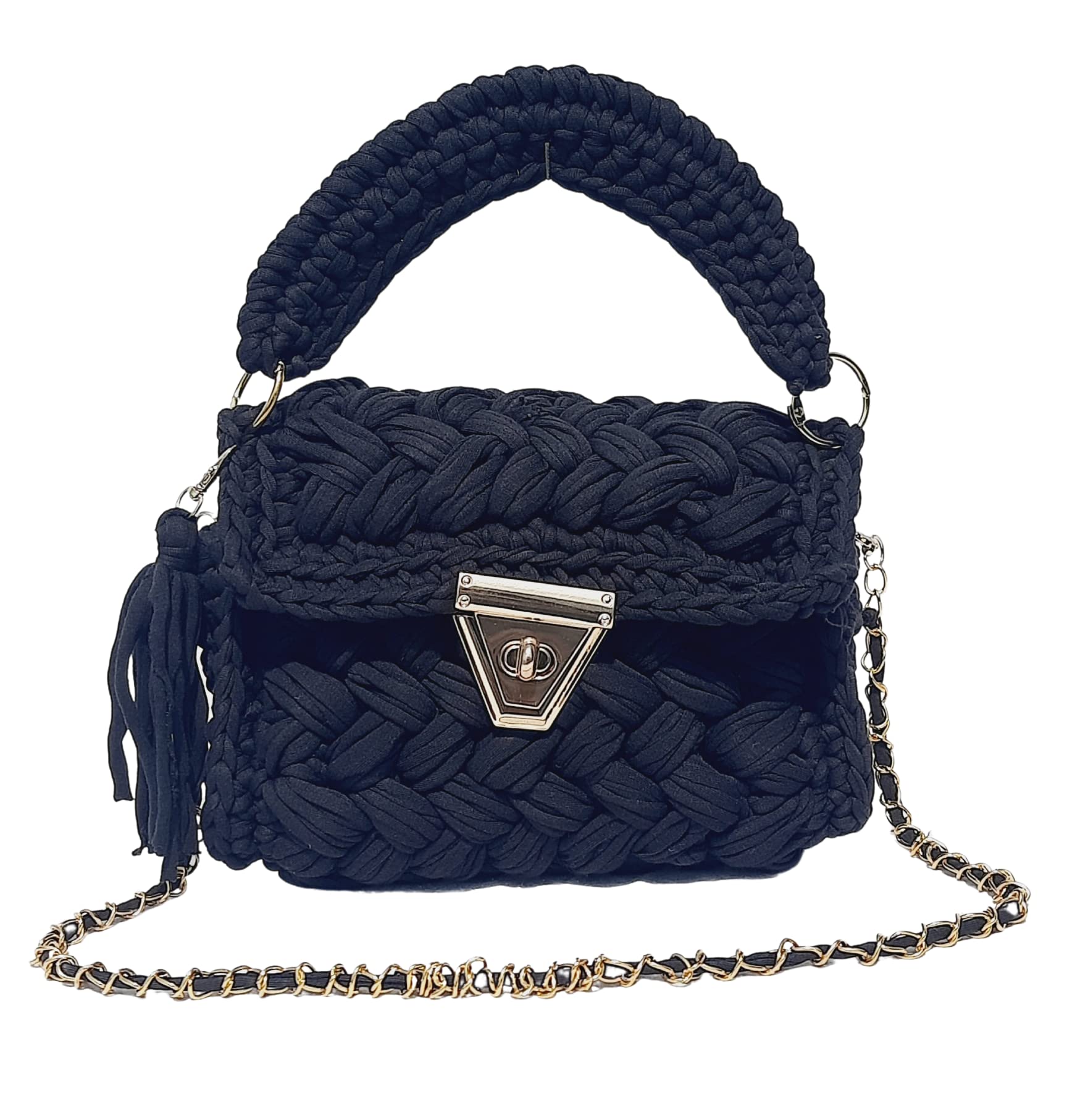 Trend Overseas T-shirt Cotton Yarn handbag Luxury crochet purse Sling bag evening bags luxury handbag (Multi Color 3) (B0CW3KCXR7) Amazon Price History, Amazon Price Tracker