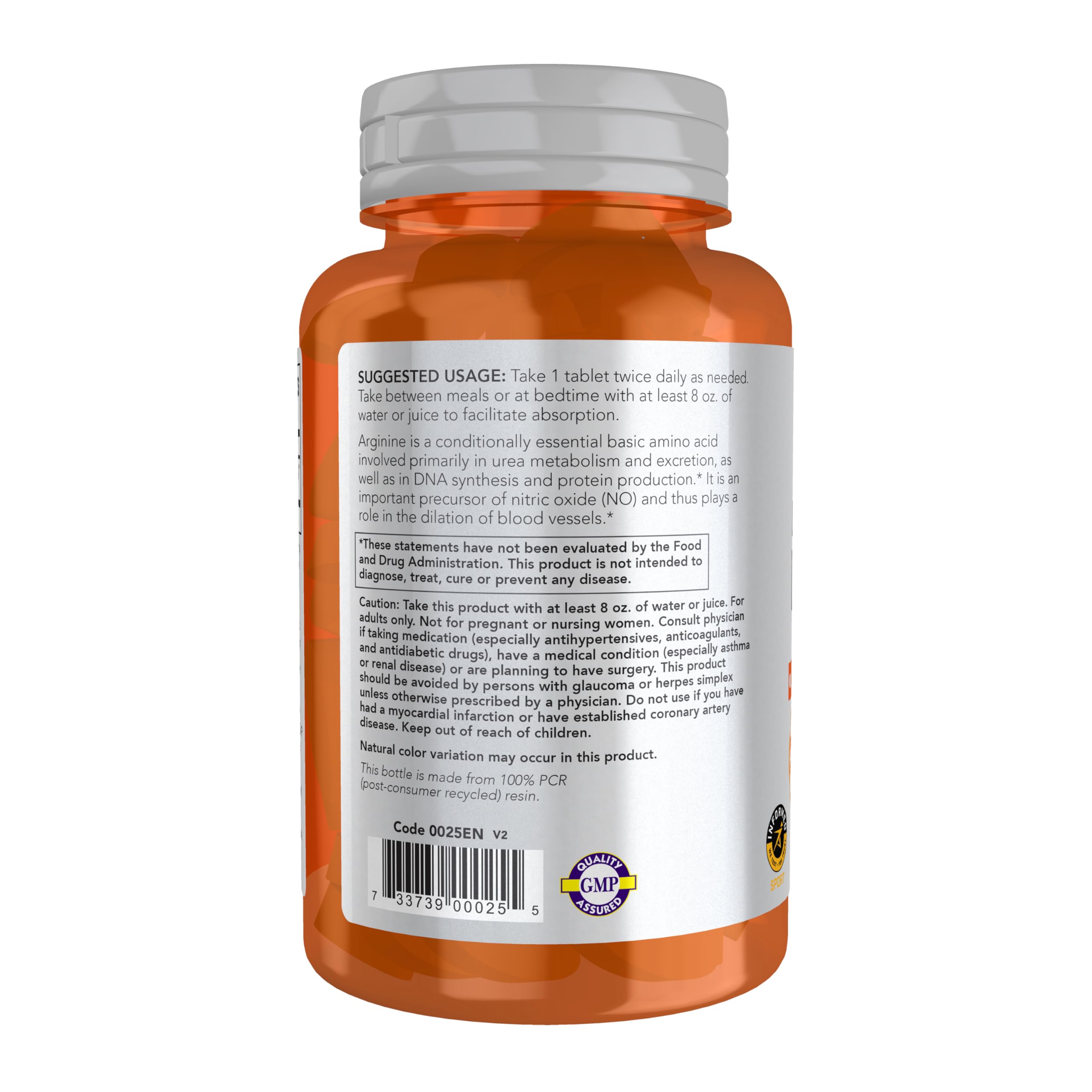 NOW Foods L-Arginine, 1000mg - 60 tablets