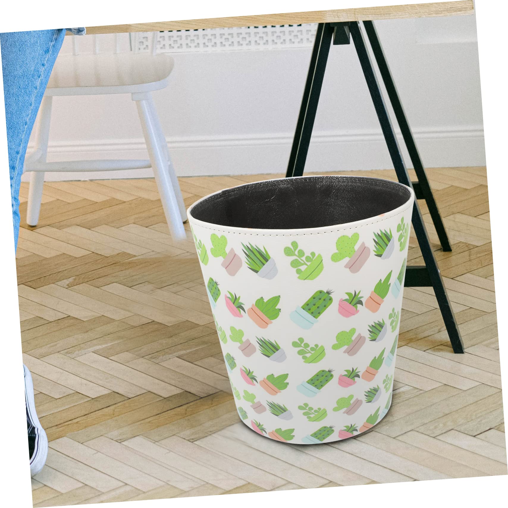 Cubo de Basura Hogar de 10L en Estilo Europeo Diseño Simple y Material PU, Lavable y Sanitario, Adecuado para Oficina y Espacios Interiores