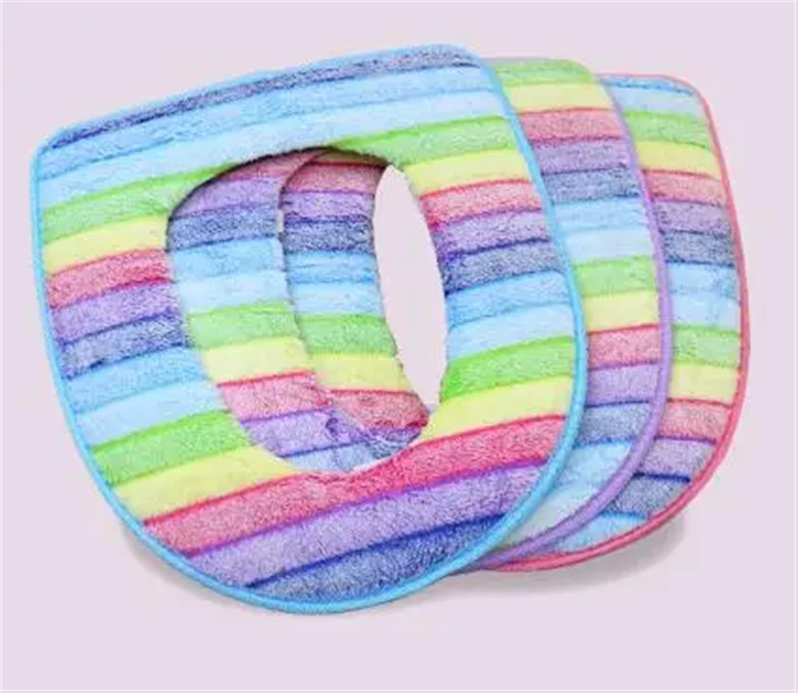 Funda de asiento de inodoro de terciopelo coral cálida lavable para baño