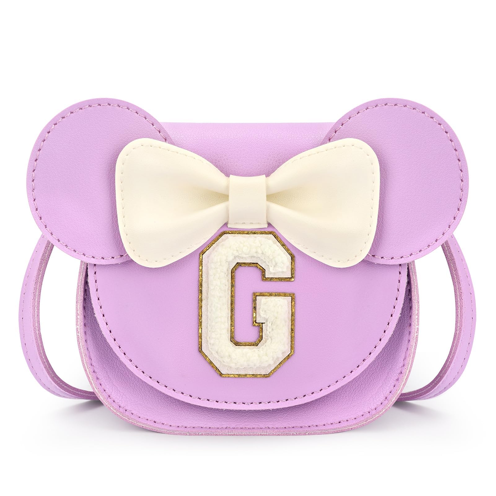 mibasies Toddler Purse 3-8 Girls, Purple Letter G Birthday Gift