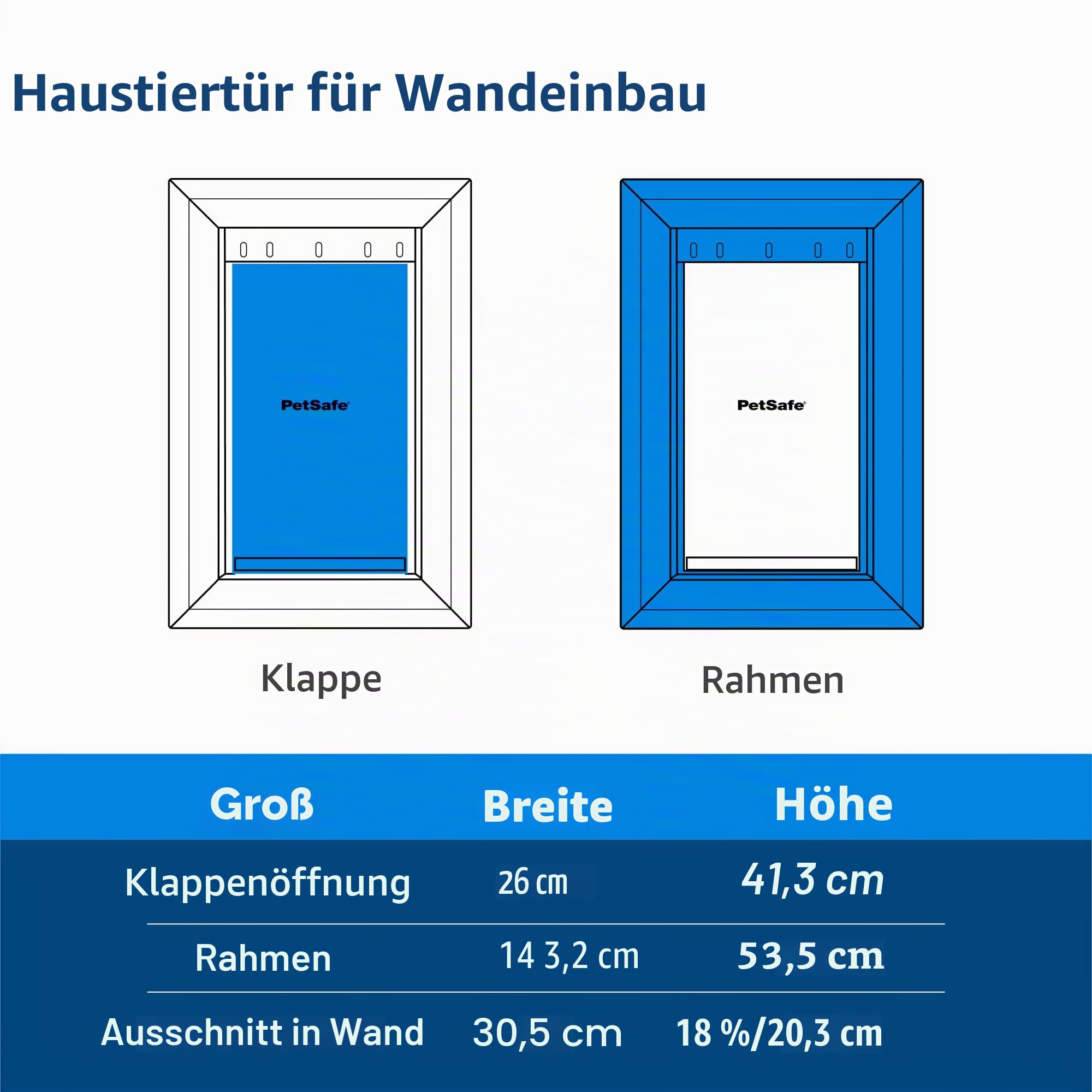 PetSafe Haustiertür für Hunde und Katzen, mit Teleskop-Tunnel, Weiß, groß