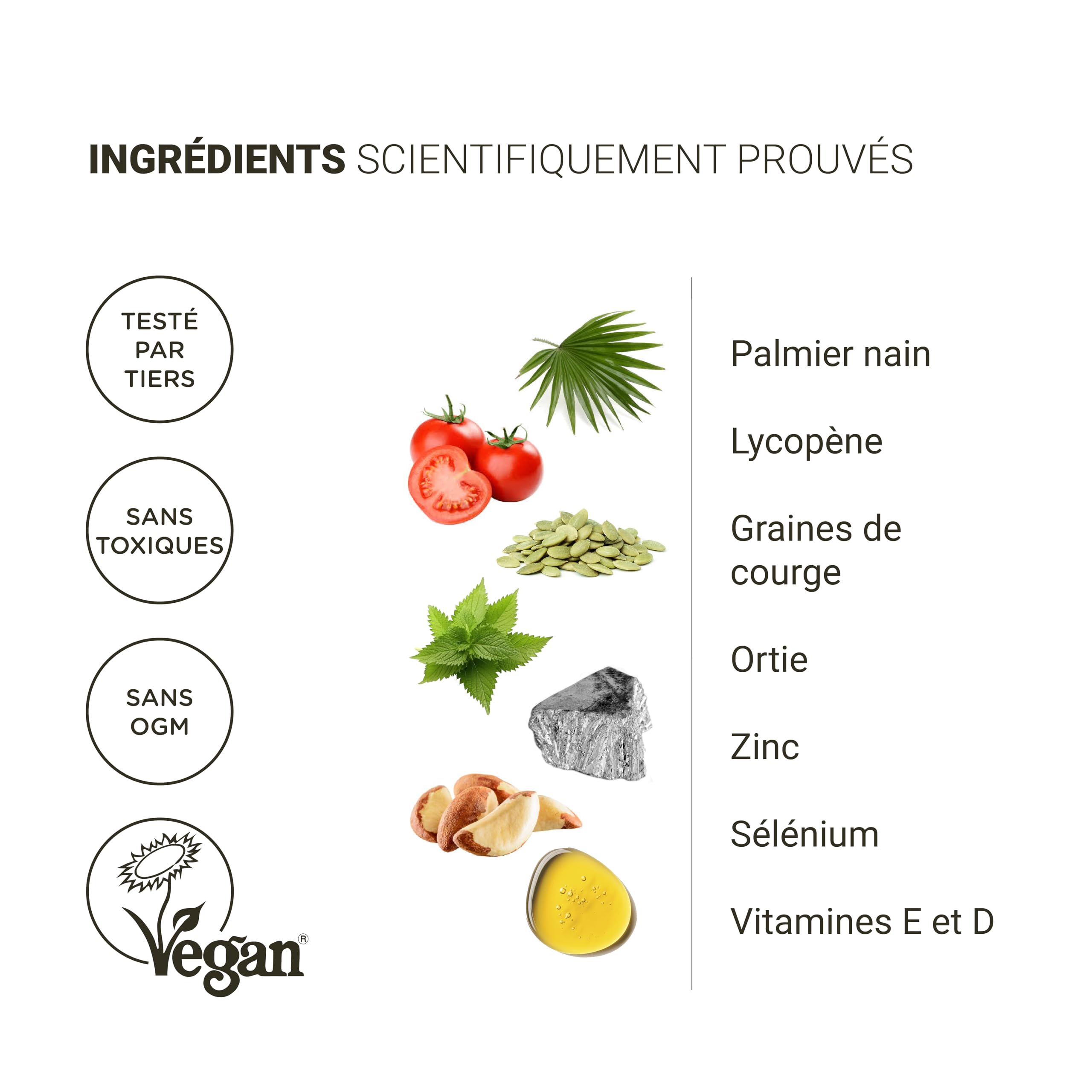 Nullure Formule Prostate et Confort Urinaire | Saw Palmetto + Pepin de Courge + Lycopène + Ortie | Testé par tiers en Allemagne | Sans additifs & Vegan | 120 gélules (2 mois) | Fabriqué à Barcelone