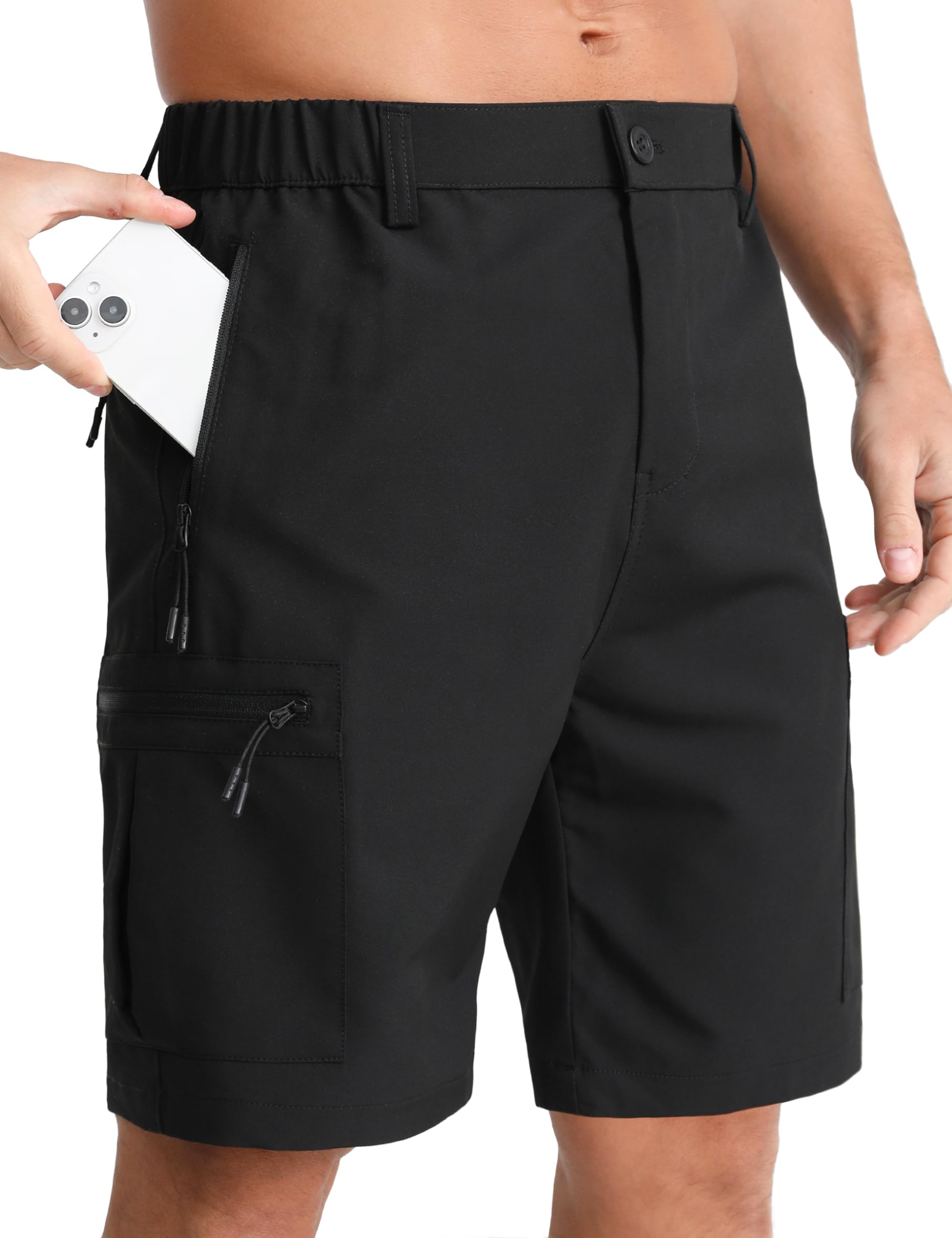 APTRO Mens Cargo Shorts 9 Quick Dry Lightweight Work Shorts for Men Golf Hiking Casual with 5 Zipper