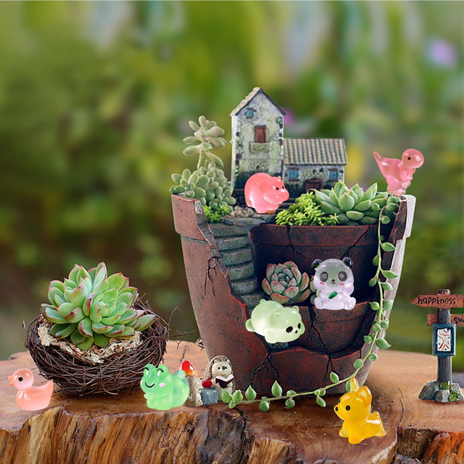 120 Pcs Mini Resin Animals, Miniature Resin Animals Glow in the Dark, Fairy Garden Miniature Moss Landscape - Image 4