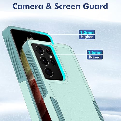 Miniatura 5 de Funda para Samsung Galaxy S21 Ultra funda protectora de doble capa resistente para teléfono celular, a prueba de golpes, con protector de pantalla,