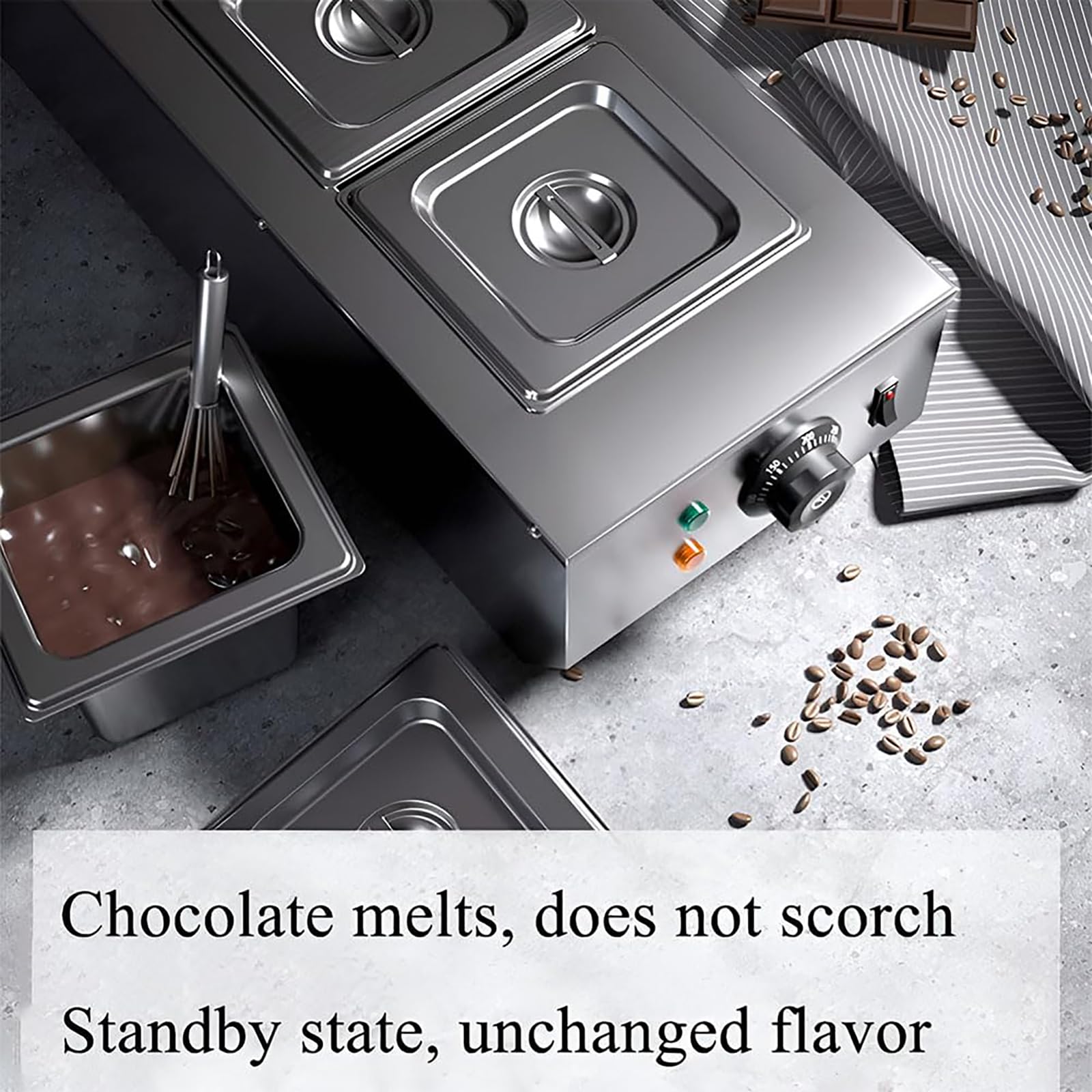 Creuseur de Chocolat, Chauffage de l'eau/Chauffage Automatique du Chocolat à Commande numérique, Machine à Fondre Le Chocolat pour Le Fromage au Lait et au café (C)