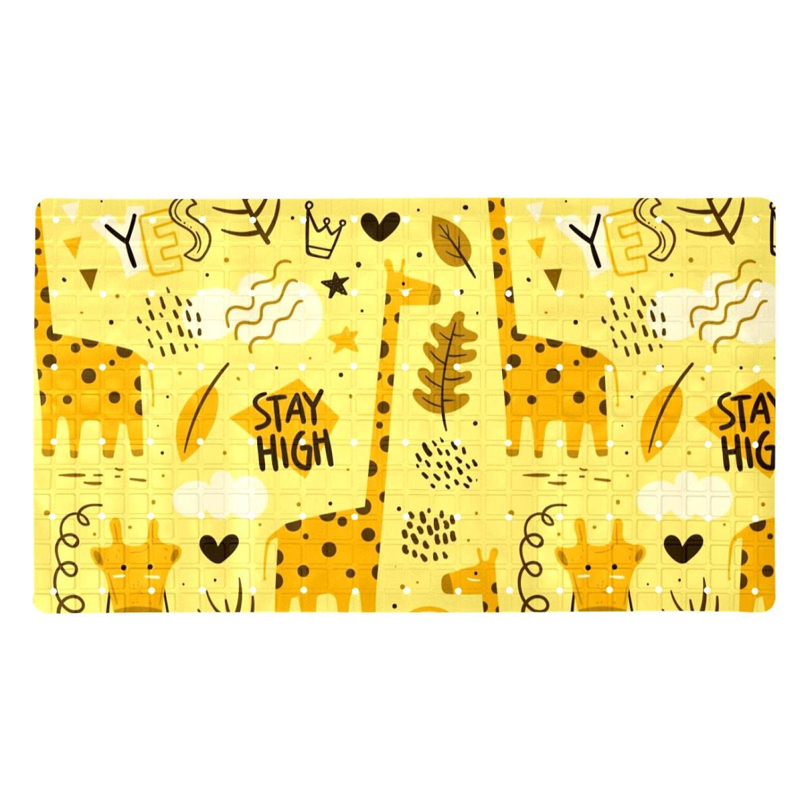 Tapis de bain antidérapant Bennigiry 39x70 cm girafe pour la douche