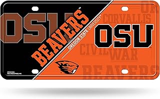 Rico Industries NCAA Oregon State Beavers Metal License Plate Tag