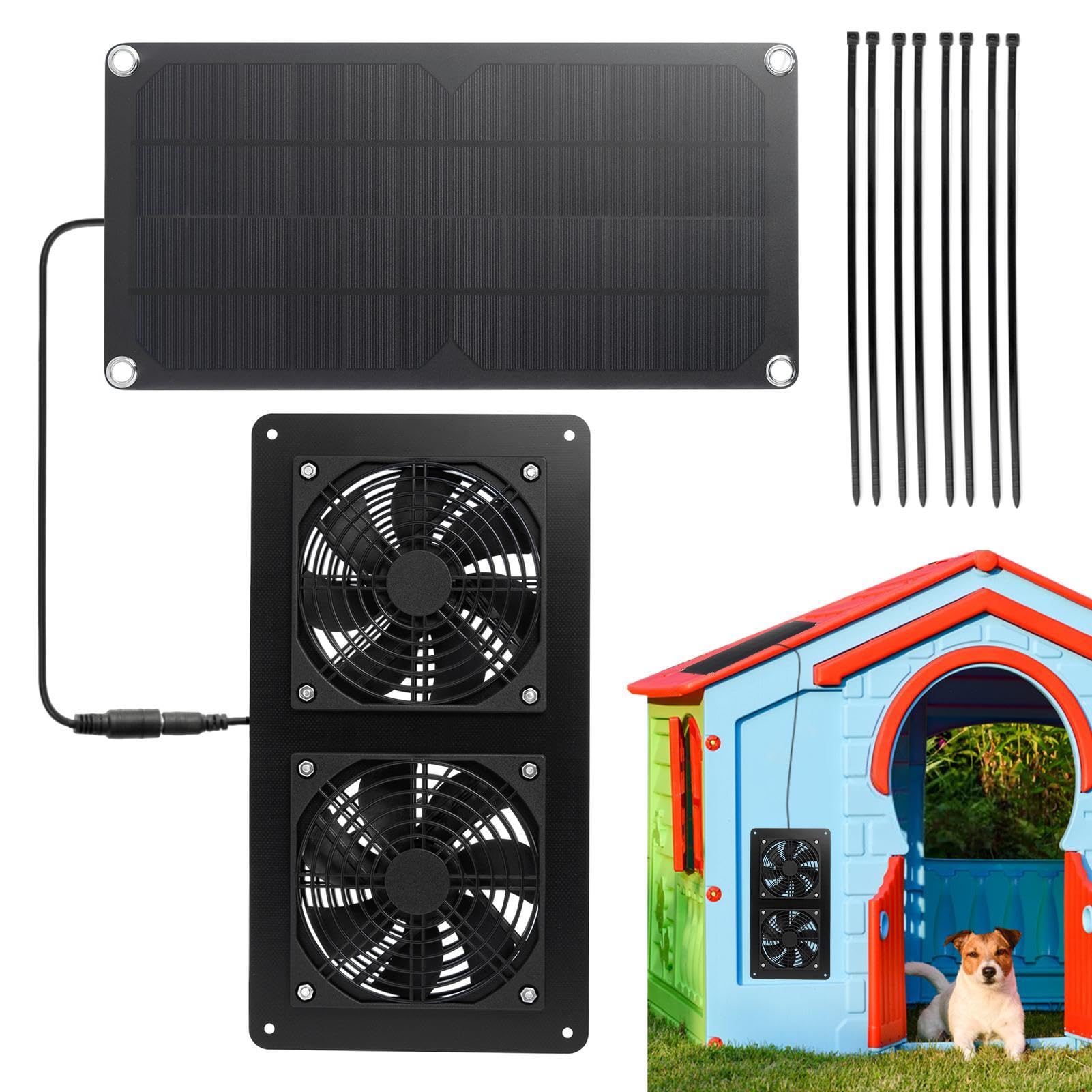 Ventilateur solaire étanche 12V extracteur d'air portable robuste pour serre