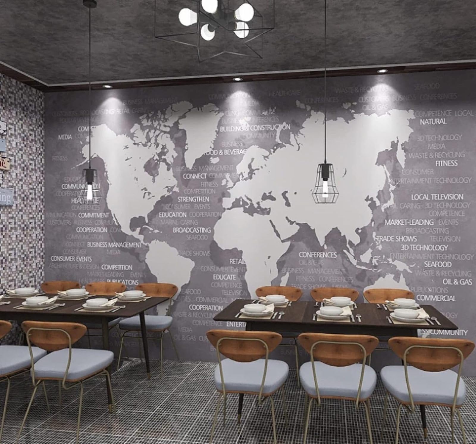XLMING Retro Nostalgic Abstract World Map Unique 3D Wallpaper Luxury Home Dining Decor Paste Sofa Living Room The Wall for Bedroom Mural-430cm×300cm