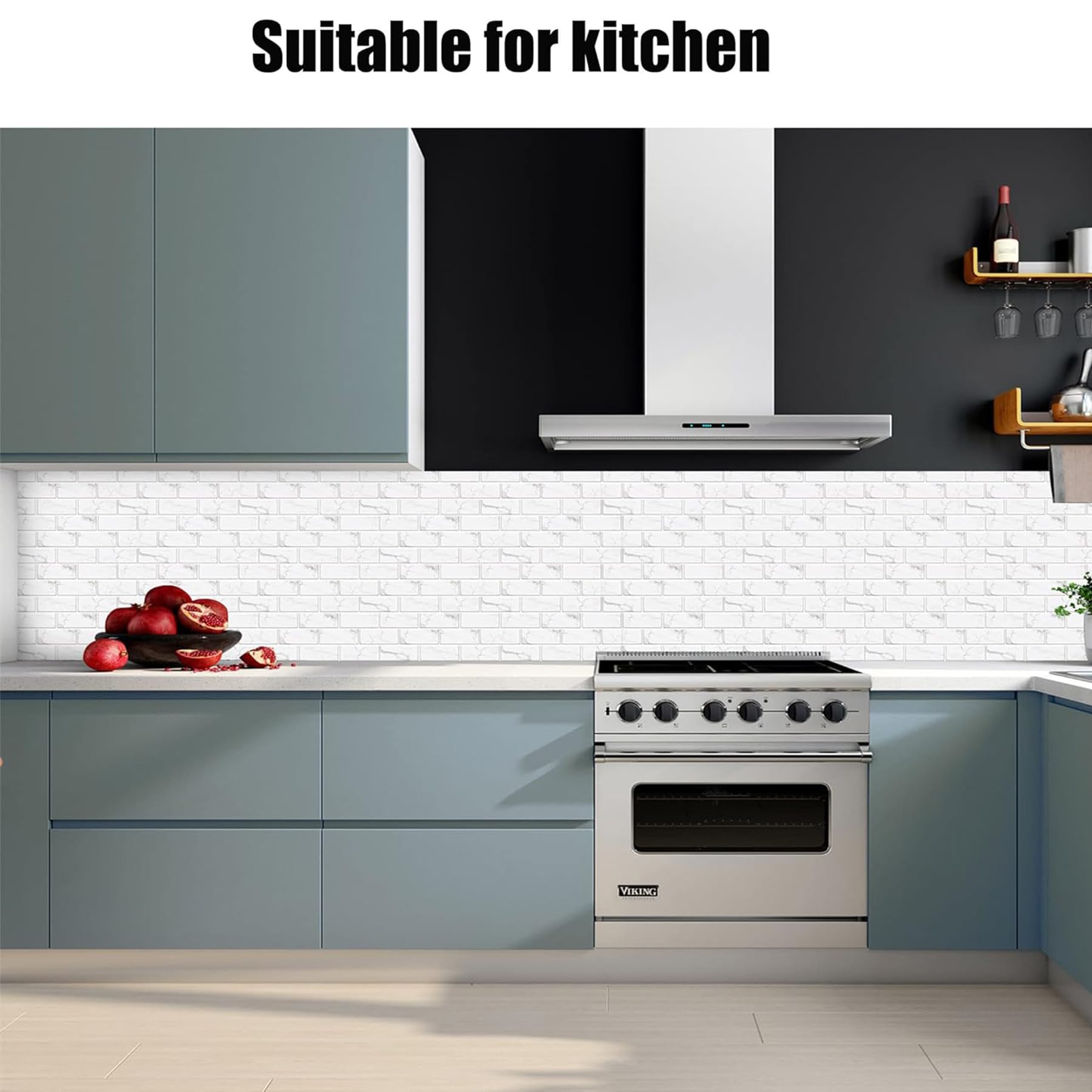 Lot De 10 Autocollants Pour Carrelage En Pvc - Motif Marbre Carré - Imperméable À L'Huile - Pour