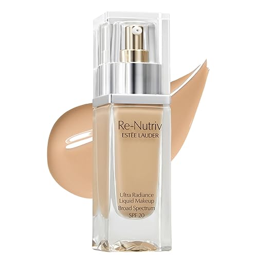 Estee Lauder Re-Nutriv Ultra Radiance - Base de maquillaje líquida SPF 20 – 1W1 Bone, 1 fl. oz. Nueva versión Beige,1C0 Cool Porcelain - Muy ligera