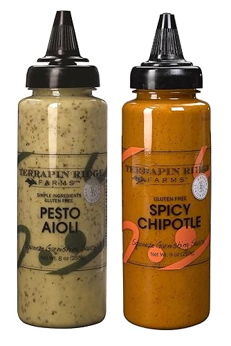 Pesto Aioli y salsa picante de Chipotle