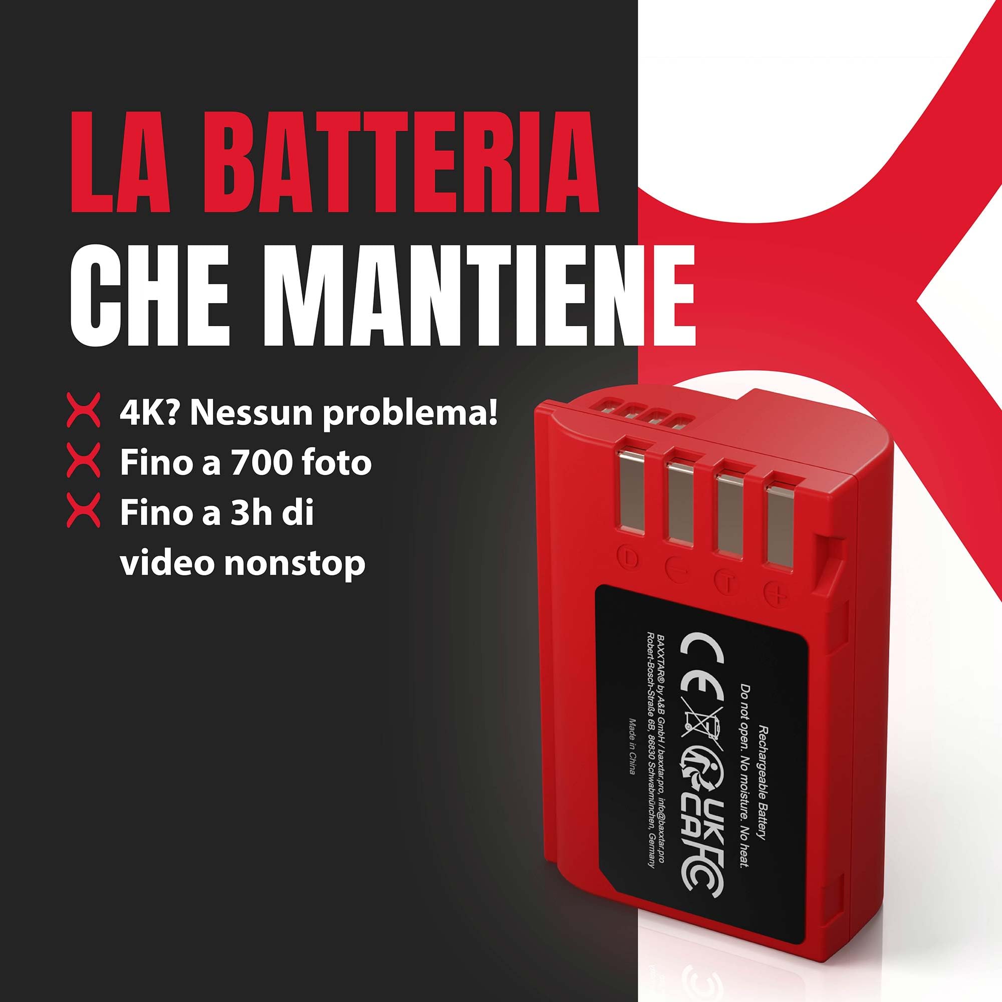 Baxxtar 2x DMW-BLK22 batteria 2600mAh con caricatore Dual (LCD USB-C Micro-USB) compatibile con Lumix DC S5 S5II S5II-X S5IIX S5K G9 GH5 GH5II GH5S GH6 GH7