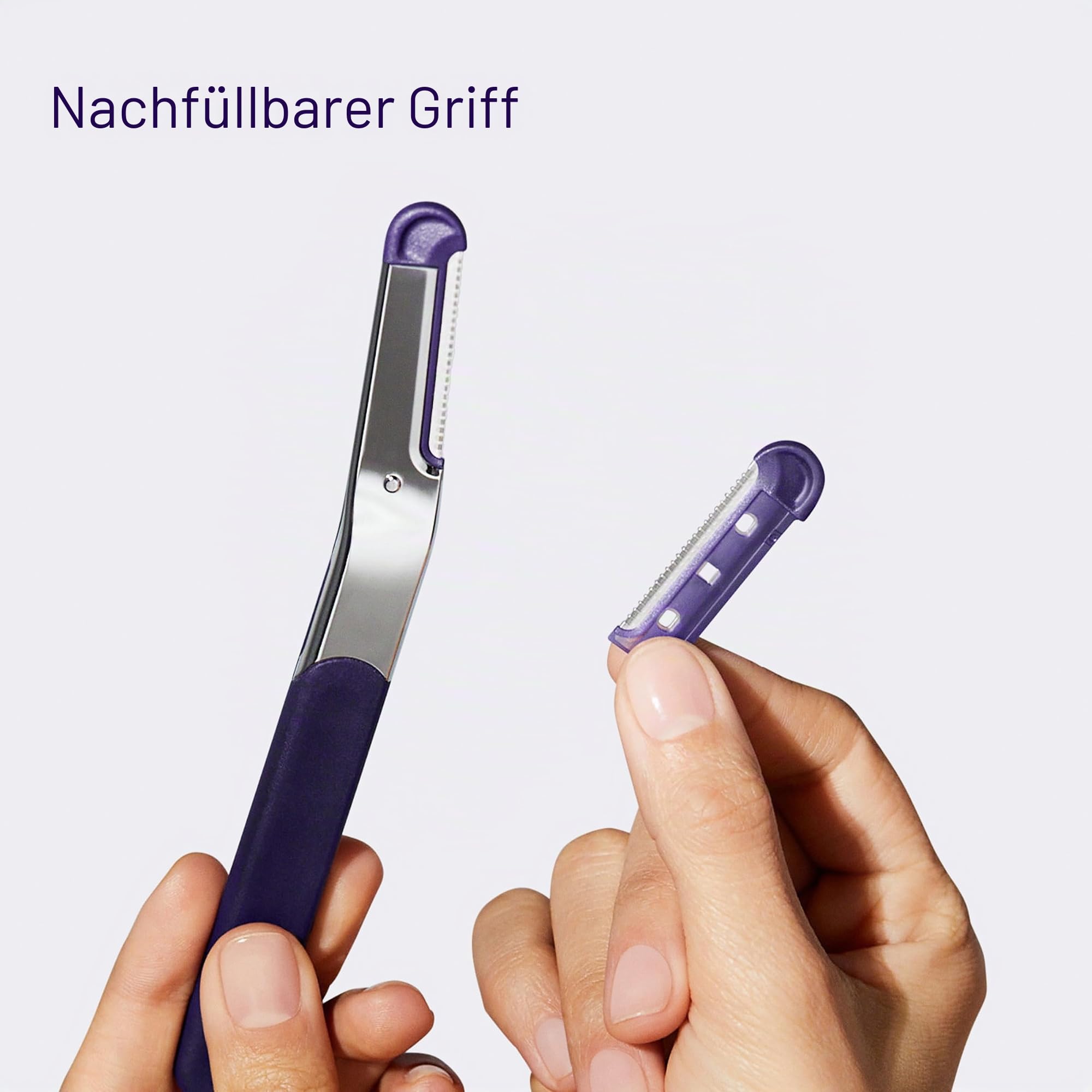 Flamingo Dermaplane Rasierer-Set, enthält 1 Dermaplane-Griff mit Klingenabdeckung und 4 nachfüllbaren Rasierern