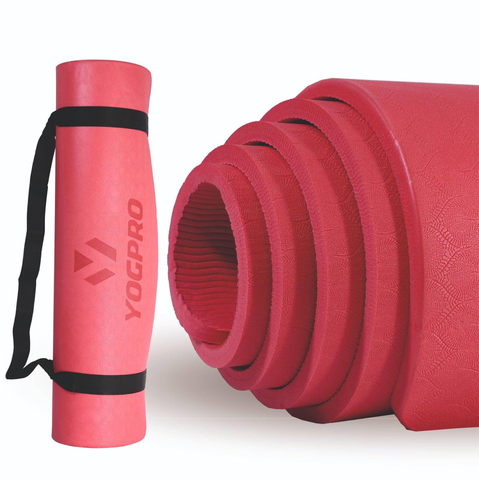 Yogpro TPE Yoga Mat Premium Super Soft Anti Skid and non toxic with Carry Bag and Strap (6 MM, RED) (B0CJ581CZ7) Amazon Price History, Amazon Price Tracker