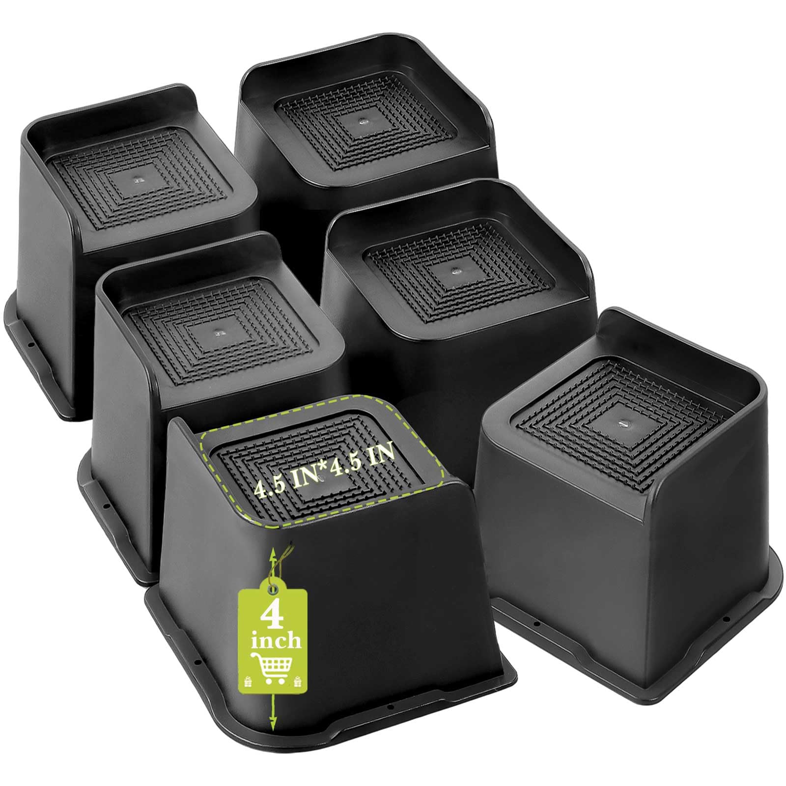 Yookwutar Bed Risers 2 inch, 3 inch, 4 inch, 6 inch, 8 inch Heavy Duty, Oversized Furniture Riser for Couch Sofa Table Chair Leg Frame Dorm, Support