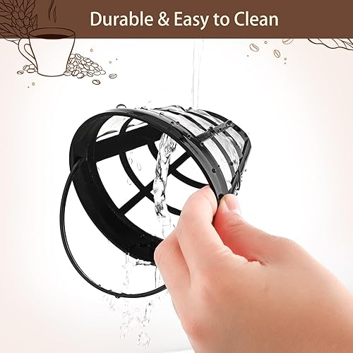 Miniatura 5 de Prasacco Filtros de café reutilizables, filtro de cesta de café, filtros de café de repuesto para filtros de café de cono para filtros de café