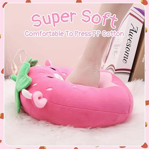 Miniatura 3 de Juguete de peluche de vaca de fresa, juguete de peluche de vaca kawaii, linda almohada de vaca suave para Navidad, cumpleaños, regalos para niños,