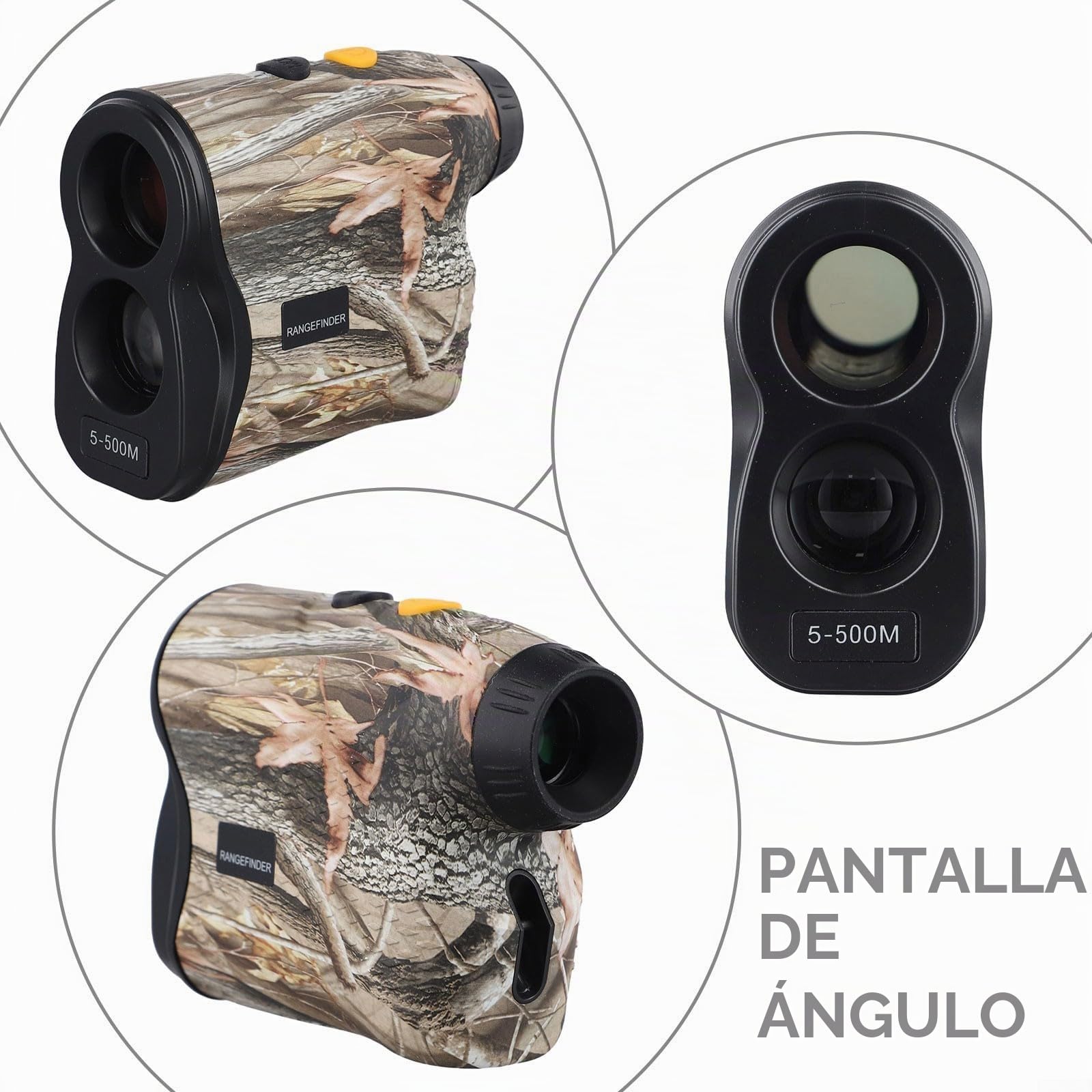 Zilimontt 500M Digital Golf-Monocular Range Finder Medida Distancia Telémetro Caza Telémetro, Telémetro, Medición Digital Caza Telescopio Monocular, Camuflaje