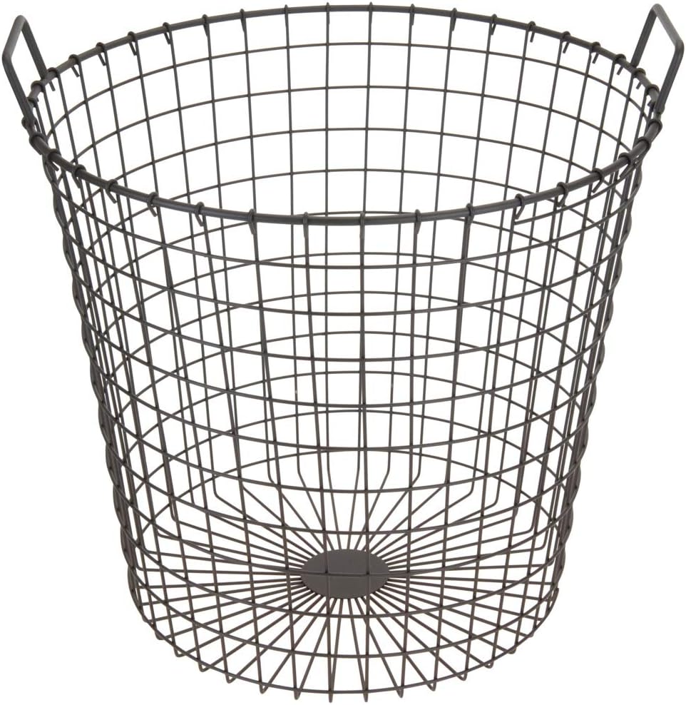 Metal Wire Round Garden Home Storage Log Basket Bin Planter