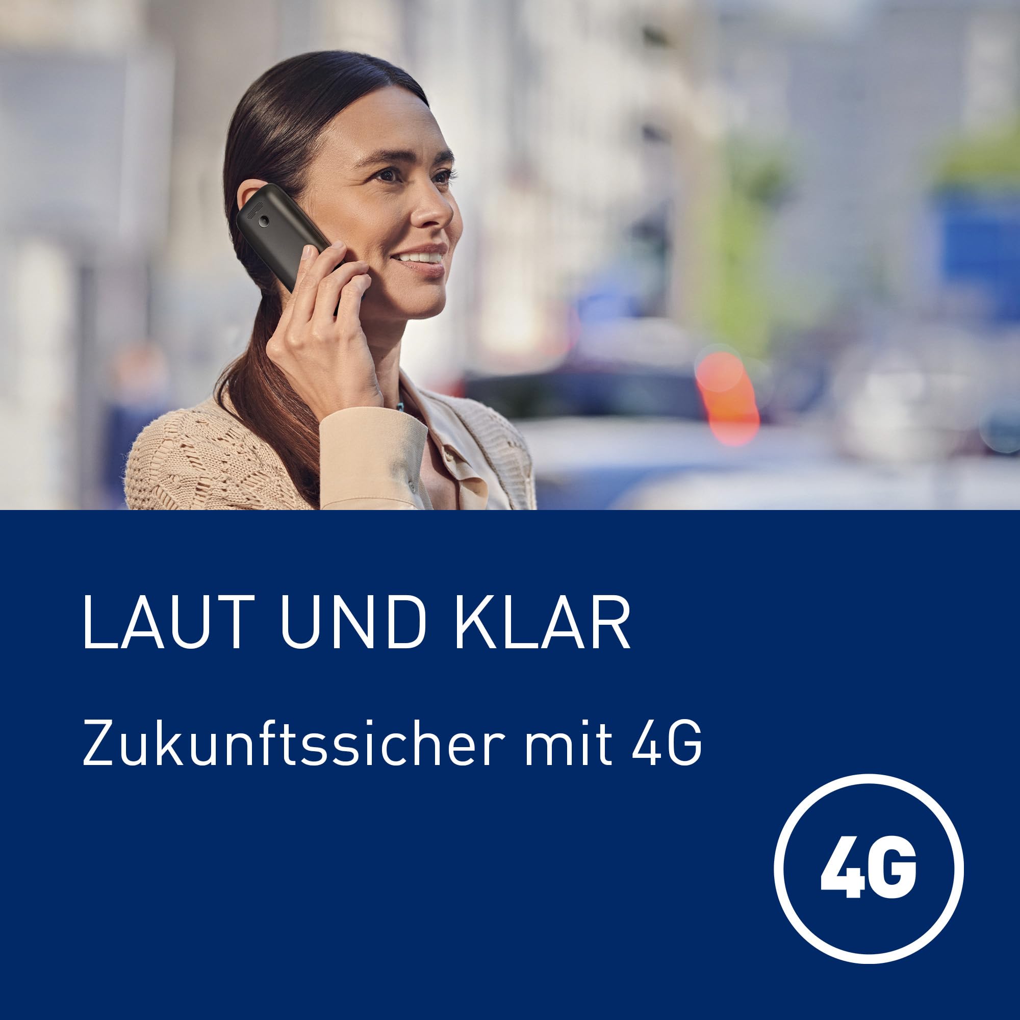 Panasonic KX-TF400EXB 4G Benutzerfreundliches Tastenhandy, Volte, verlässliche 200 Std. im Standby-Modus, USB-C-Ladefunktion, 2,4-Zoll-Display, Bluetooth, LED Taschenlampe, IP44 wasserfest, Schwarz