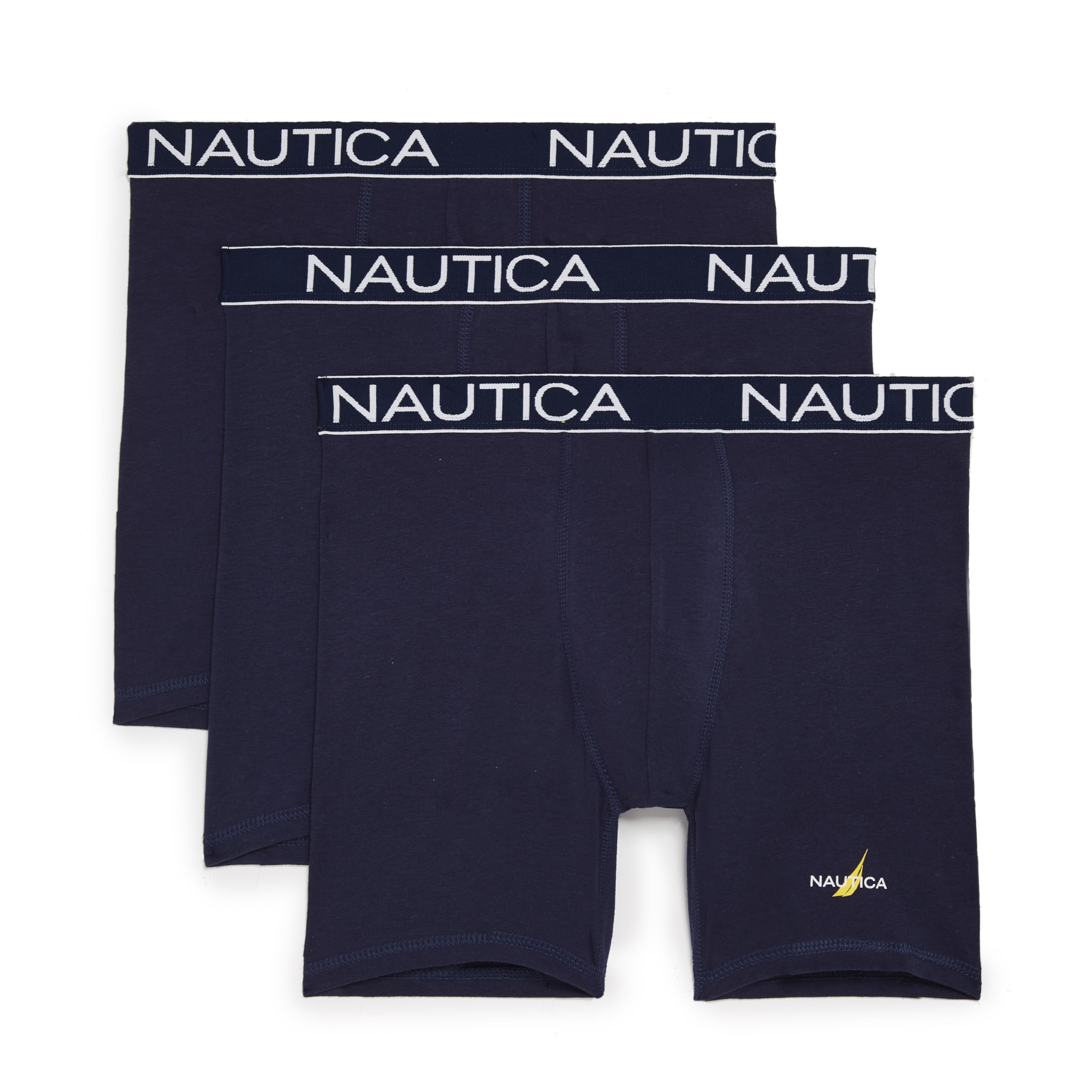 Nautica Men's 3-Pack Cotton Stretch Limited Edition Boxer Briefs, Peacoat, L