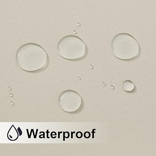 Miniatura 3 de NICETOWN Cortina beige para exteriores impermeable para patio, bloque de luz solar, ojales inoxidables en la parte superior e inferior,