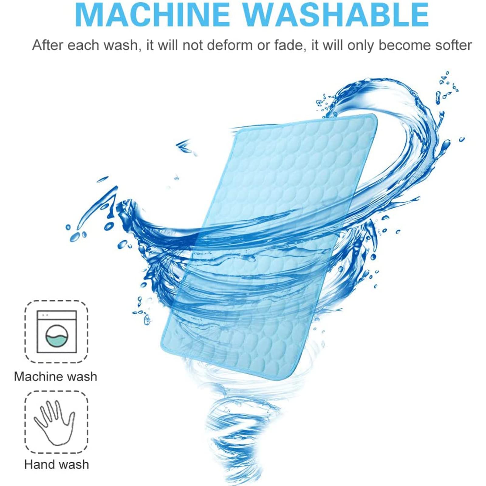 Cama para Perros, Manta refrescante portátil y Lavable for jaulas de Perros(Blue,L)