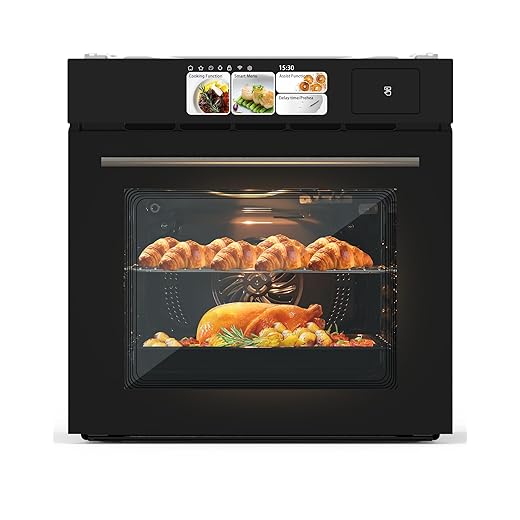 24 in Built-in Single Wall Oven Convection Electric Oven with Steam, Grill & Air Fry, 3000W, 240V, 2.5 Cu.ft Stainless Steel Interior, TFT Touchscreen