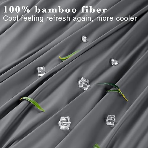 Miniatura 4 de LBRO2M Sábanas de cama 100  bambú tamaño matrimonial bolsillo de 16 pulgadas de profundidad ropa de cama súper suave sedosa suave transpirable