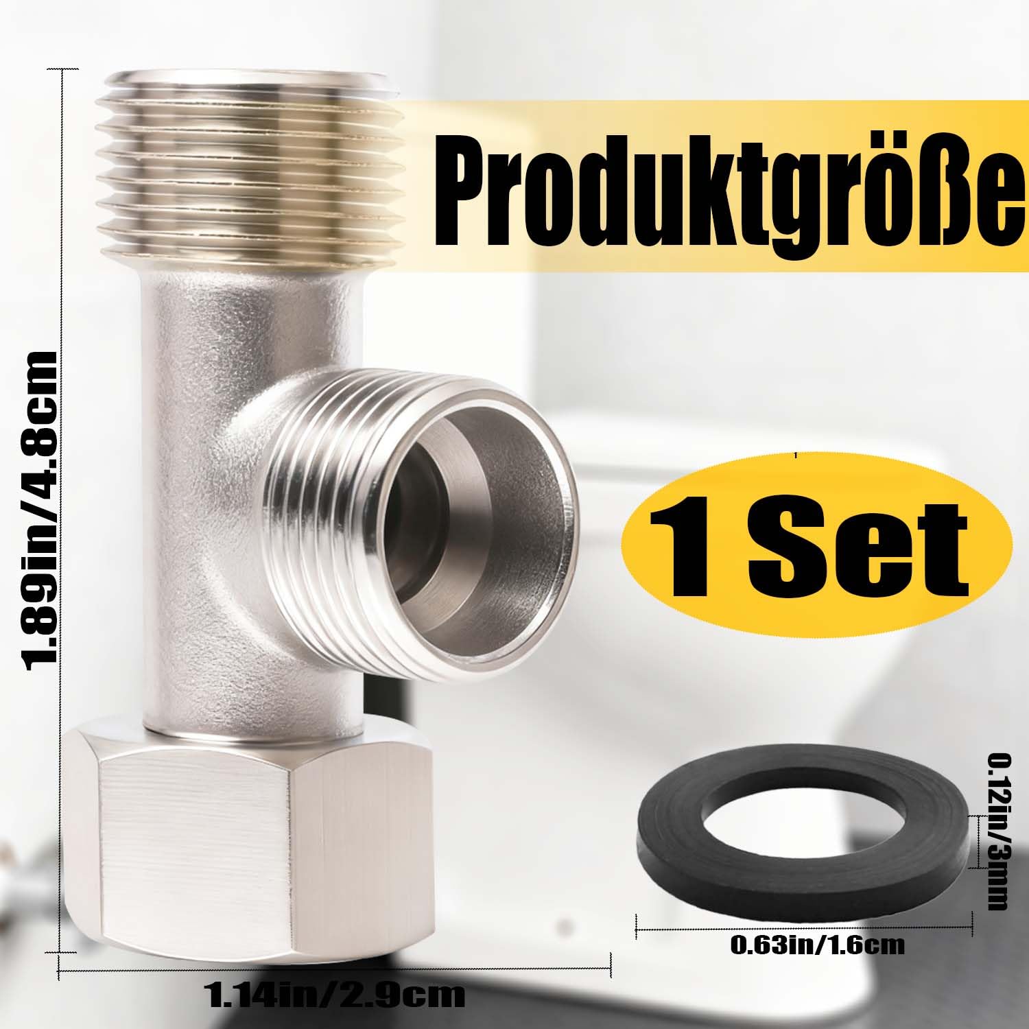 Connecteur en T 3 Voies,Vanne D'inversion WC en Cuivre 3/8" | avec Dents Latérales 1/2" Vanne,Connecteur de Tuyau 3 Voies, pour réservoir de toilettes,robinet de douche