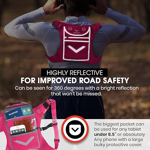 Miniatura 7 de Mini chaleco de mochila para correr para hombres y mujeres, equipo de alta visibilidad, sostiene objetos de valor, cualquier teléfono, ideal para