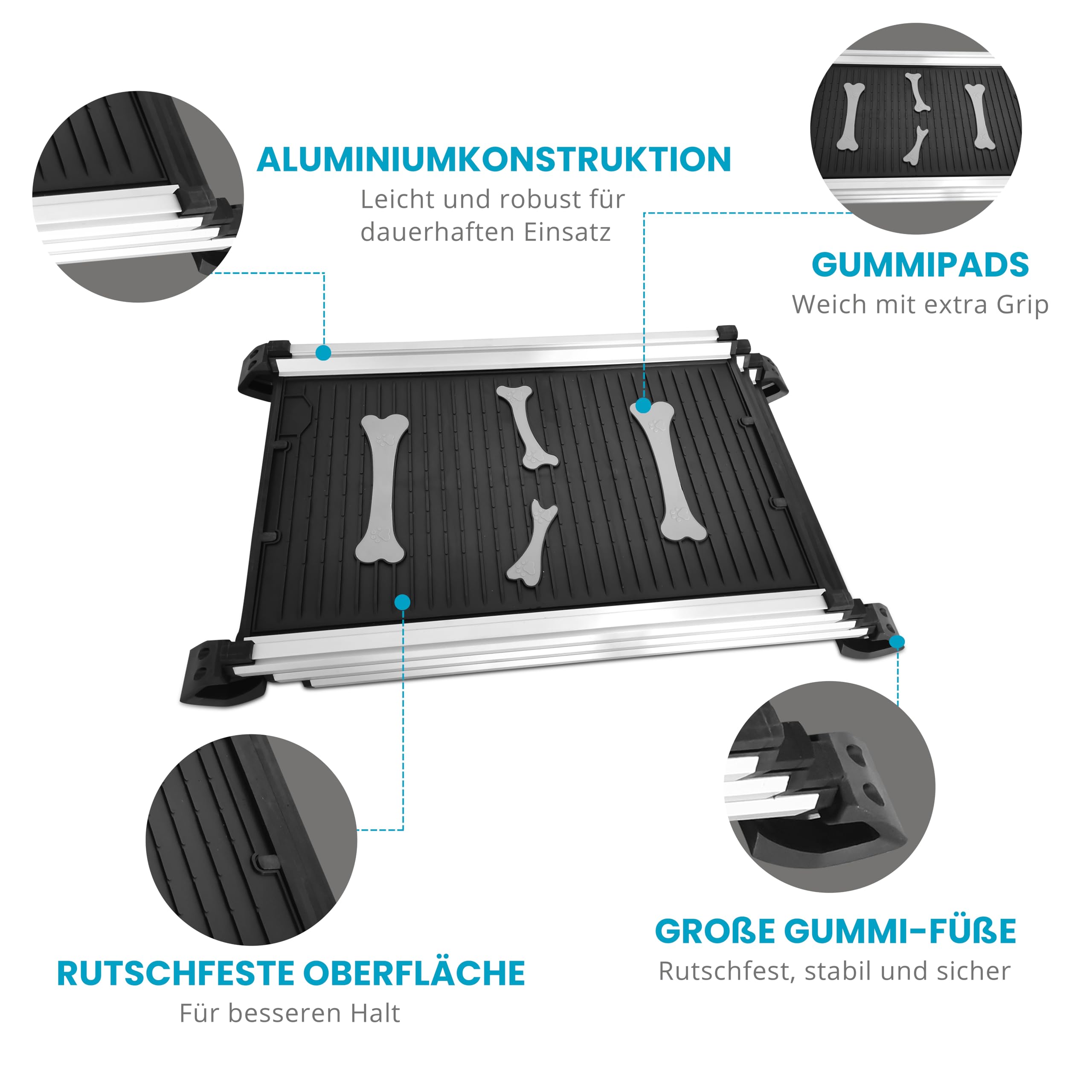 Teleskop-Hunderampe Auto-Hunderampe Hundeautorampe, Kofferraum | Auto-Kofferraumrampe für Haustiere, Autos, LKWs und SUVs Anti-Rutsch und klappbar Aus leichtem Aluminium Einstiegshilfe